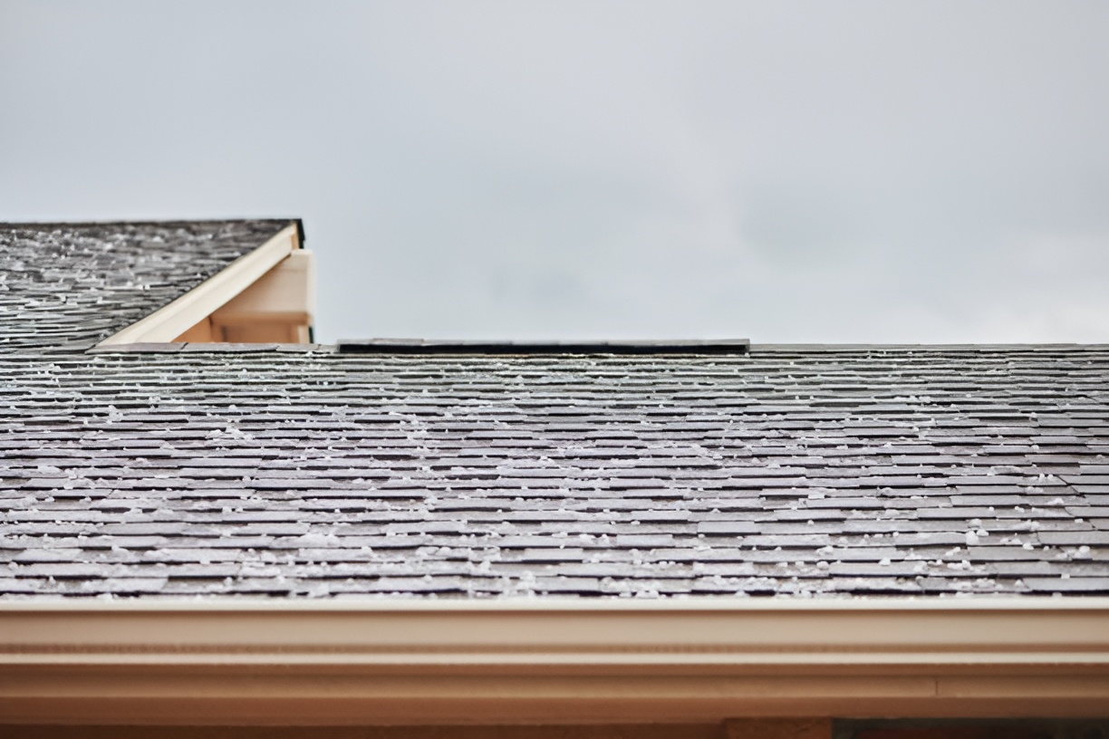 hailstones on a roof